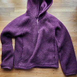 used girls Old Navy Active maroon quarter zip sherpa Size XXL 16